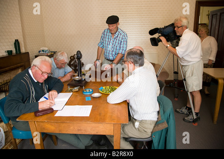 Judging and Weighing entries for the Egton Bridge Old Gooseberry Show Stock Photo