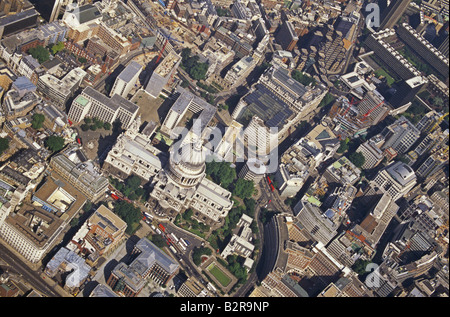 aerial view of st paul s cathedral the city of london Stock Photo