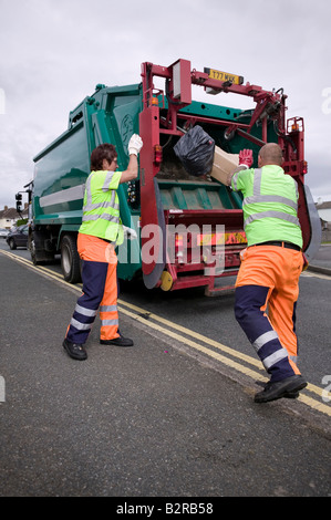 Refuse collection in a street in UK Stock Photo