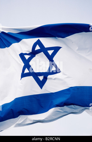 Flag of Israel in the wind. Israeli national colors Stock Photo - Alamy