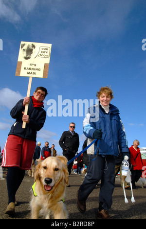 Protesting Dogs Dog owners protest in front of their housing estate in Munich against ...