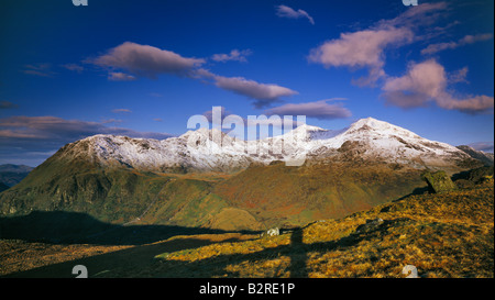 SNOWDON HORSE SHOE IN LATE WINTER SNOWDONIA NATIONAL PARK NORTH WALES UK Stock Photo