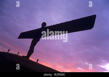 The Angel of the North in Gateshead  Tyne and Wear, at sunset Stock Photo