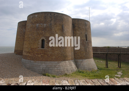The Martello Tower on the coast line at Aldeburgh in Suffolk UK Stock Photo