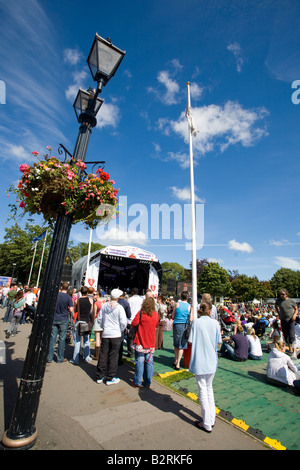 The sun shines on Cardiff's annual Big Weekend free music festival. Stock Photo