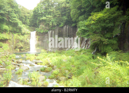 A waterfall near Mount Fuji. Stock Photo