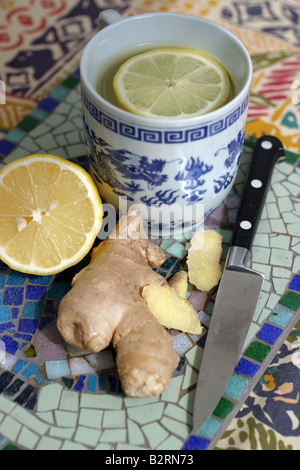 Lemon and Ginger Tea Stock Photo