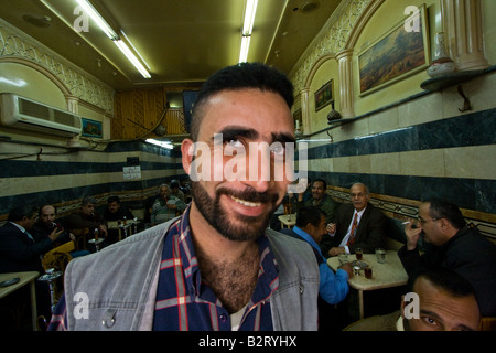 Syrian Man in a Teahouse in Damascus Syria Stock Photo