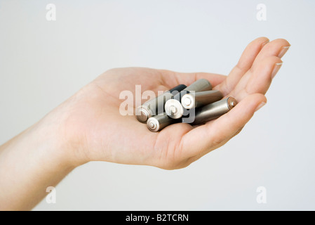 Handful of batteries, close-up Stock Photo