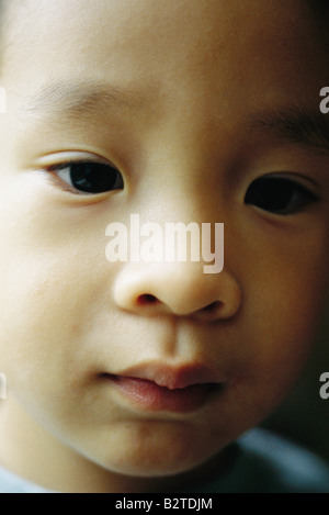 Portrait of a boy looking up at the camera Stock Photo - Alamy