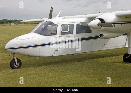 Britten-Norman BN2A Islander G-AWNT light twin-engined aircraft parked at Wickenby Airfield Stock Photo