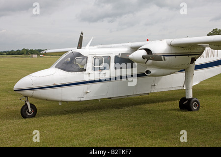 Britten-Norman BN2A Islander G-AWNT light twin-engined aircraft parked at Wickenby Airfield Stock Photo