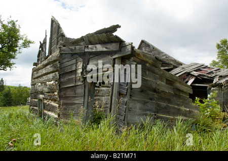 Old abandoned log cabin in Haliburton Ontario Canada Stock Photo