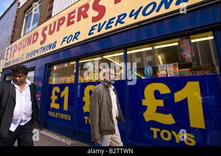 One Pound Shop on Uxbridge Road W13 Ealing London United Kingdom Stock Photo