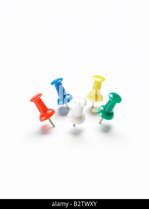 assorted coloured map pins Stock Photo