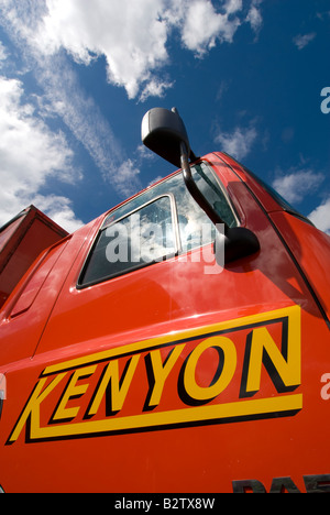 Kenyon road haulage wagon cab against a blue and cloudy sky Stock Photo