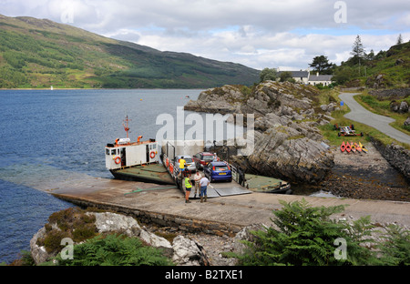 The Glenelg to Kylerhea ferry, 'Glenachulish' at Glenelg. Skye and Lochalsh, Scotland, United Kingdom, Europe. Stock Photo