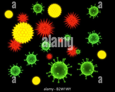 different viruses Stock Photo