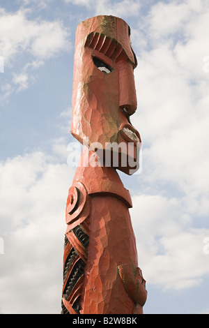 Maori totem pole Stock Photo