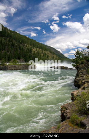 The Kootenai River flowing over the Kootenai Falls near Libby Montana ...