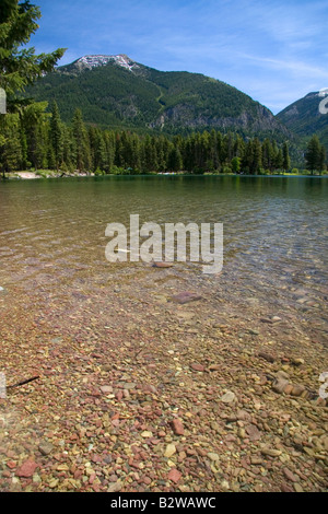 Holland Lake in the Flathead National Forest near Condon Montana Stock Photo