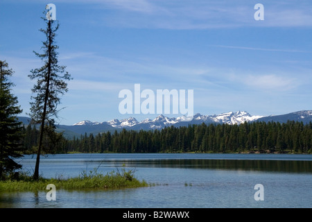 Holland Lake in the Flathead National Forest near Condon Montana Stock Photo