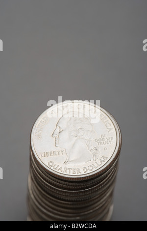 Stack of quarters Stock Photo