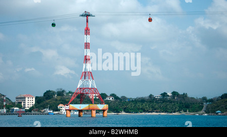 Cable car to Vinpearl resort island Nha Trang Vietnam Stock Photo