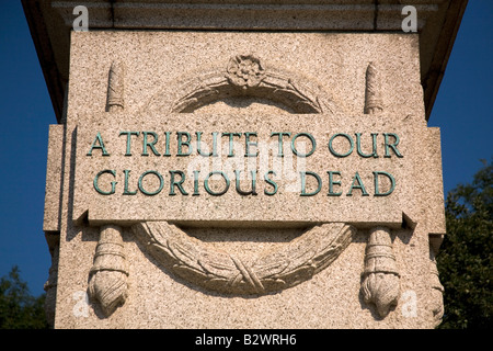 The Cenotaph in Mowbray Gardens, Sunderland. The statue commemorates casualties of WWI, WWII and subsequent wars. Stock Photo