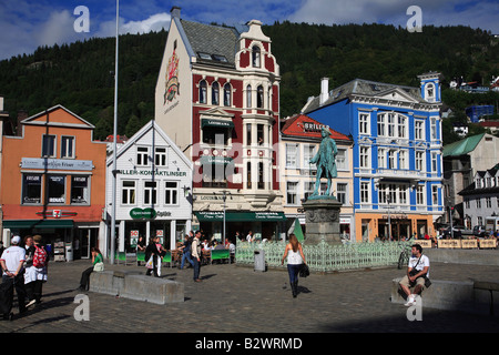 Norway Bergen Torget typical architecture Stock Photo