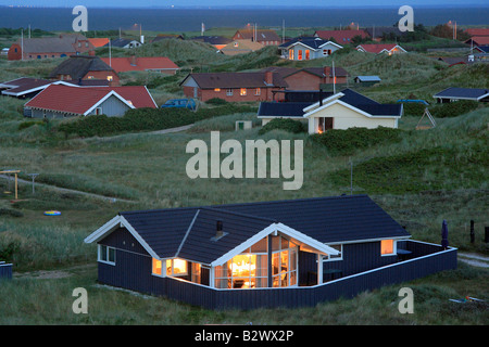 Summer residential area in Hvide Sande, Denmark Stock Photo