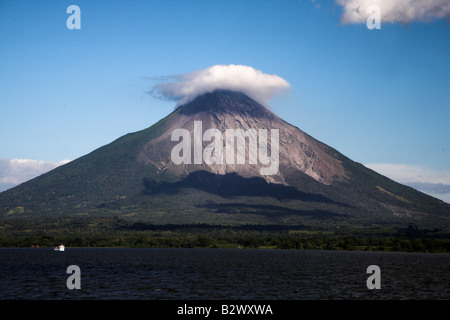 A view of Volcan Concepción, volcano, on Isla de Ometepe, situated in Lake Nicargua in Nicaragua. Stock Photo
