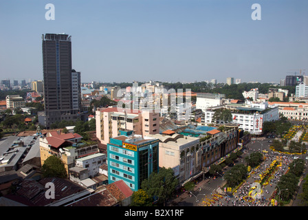 City skyline Central Saigon Vietnam Stock Photo