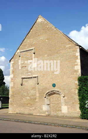 House with bricked up windows to avoid paying Window Tax, Fotheringhay, Northamptonshire, England, UK Stock Photo