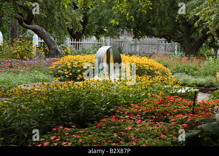 Flower gardens during the summer months at Prescott Park in Portsmouth New Hampshire USA Stock Photo