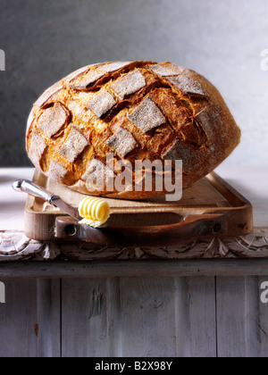 wholemeal loaf of bread Stock Photo