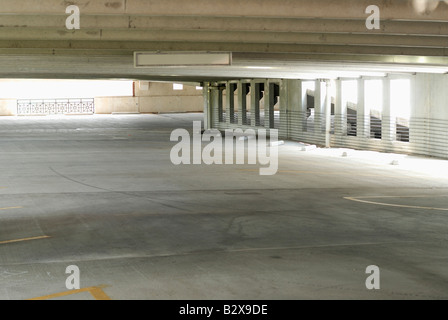 Empty parking garage accommodate Stock Photo