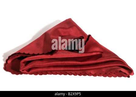 Red Microfiber lens cloth Stock Photo