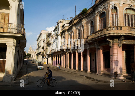 Run down colonial buildings in Old Havana, Cuba Stock Photo