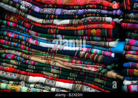 Colorful artisanal goods found at the market in La Paz, Bolivia Stock Photo