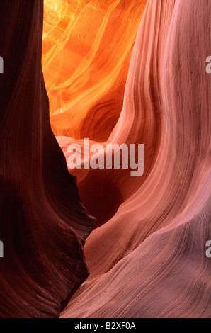 Sandstone patterns in Lower Antelope Canyon near Page Arizona Stock Photo