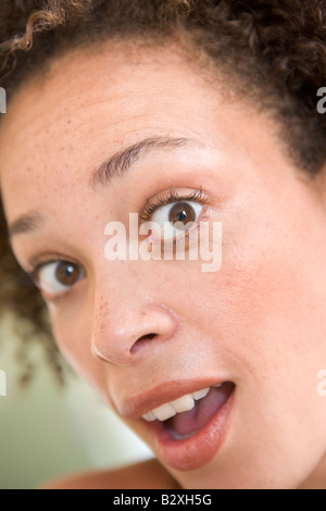 Head shot of surprised woman Stock Photo