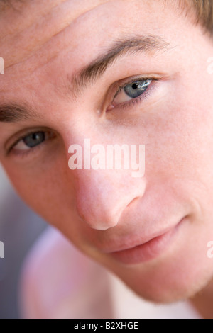 Head shot of man thinking Stock Photo