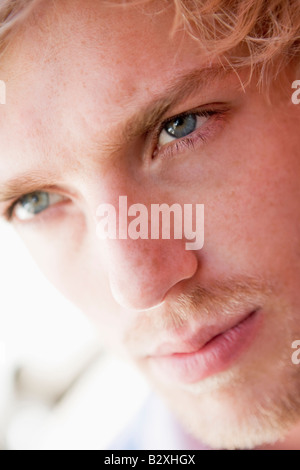 Head shot of man thinking Stock Photo