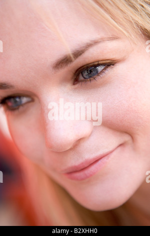 Head shot of woman smiling Stock Photo