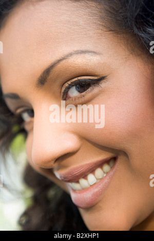 Head shot of woman smiling Stock Photo
