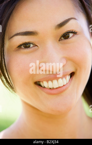 Head shot of woman smiling Stock Photo