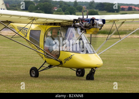 Thruster T600N-450 Sprint G-OMAL microilight aircraft taxiing at Wickenby Airfield Stock Photo