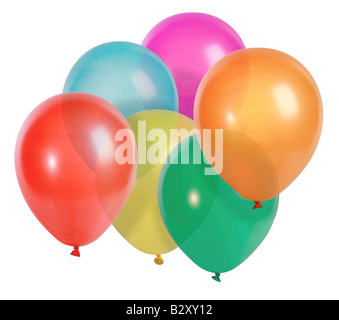 Studio shot of colorful party balloon isolated on white background XXL file shot with a high resolution camera 21 megapixel Stock Photo