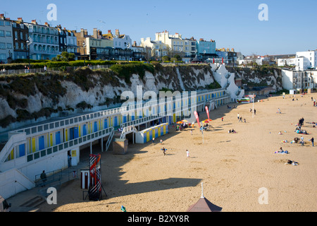 The beach and harbour at Broadstairs in Kent Stock Photo